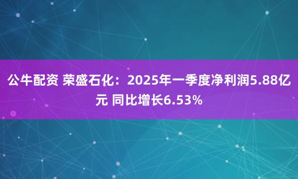 公牛配资 荣盛石化：2025年一季度净利润5.88亿元 同比增长6.53%