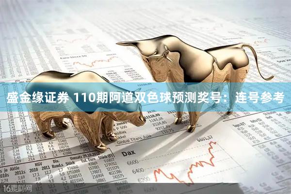 盛金缘证券 110期阿道双色球预测奖号：连号参考